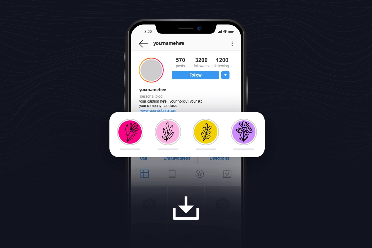 Instagram öne çıkanları indirme aracının telefonda nasıl kullanıldığını gösteren işlem görseli