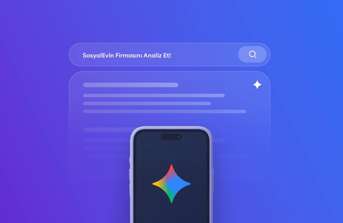 Google Gemini veri analizi ve mobil uygulama arayüzü illüstrasyonu.