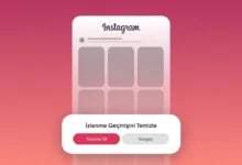 Instagram arayüzünde "İzlenme Geçmişini Temizle" başlığı altında "Tümünü Sil" ve "Vazgeç" butonları.