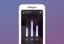 Mor renk geçişli arka planda Instagram logosu, hikaye arayüzü ve üzerinde beğeni, izlenme ile erişim simgeleri bulunan istatistik çubuklu akıllı telefon ekranı.